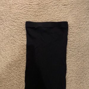 Cotton on black ribbed midi skirt